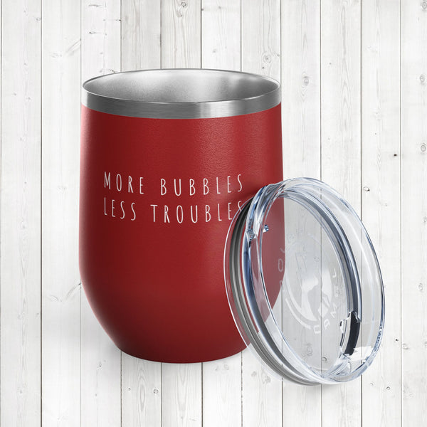 Stylish Insulated Wine Tumbler Cup, Durable Stainless Steel Travel Mug with Lid, Double Wall for Hot or Cold Drinks, Perfect for Wine, Cocktails or Coffee, More Bubbles Less Troubles