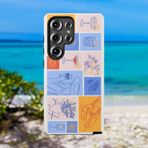Premium & Stylish Phone Case, Durable Protective Cover for iPhone, Samsung Galaxy, Google Pixel,  Wireless Charging Compatible, 2025 Smartphone Case, wine stamps design