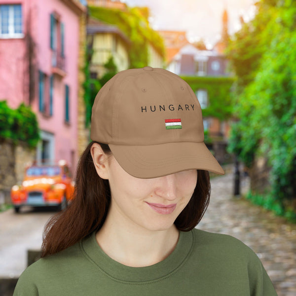 Stylish Classic Cap for Men & Women, Hungary, 100% Cotton, Breathable, Adjustable Strap, All-Season Fit, Permacurv® Visor, Clean Look with Embroidered Design, Hungary Flag