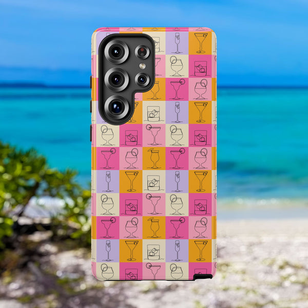 Premium & Stylish Phone Case, Durable Protective Cover for iPhone, Samsung Galaxy, Google Pixel,  Wireless Charging Compatible, 2025 Smartphone Case, Bottle Glass Squares Design