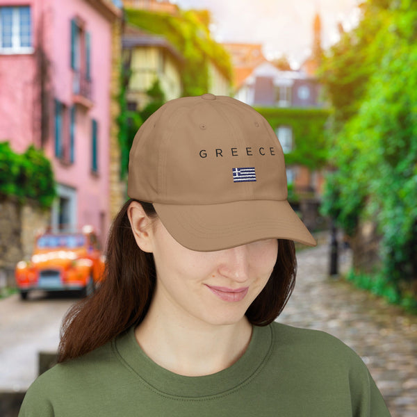Stylish Classic Cap for Men & Women, Greece, 100% Cotton, Breathable, Adjustable Strap, All-Season Fit, Permacurv® Visor, Clean Look with Embroidered Design, Greece Flag
