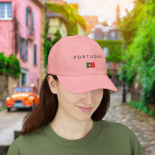 Stylish Classic Cap for Men & Women, Portugal, 100% Cotton, Breathable, Adjustable Strap, All-Season Fit, Permacurv® Visor, Clean Look with Embroidered Design, Portugal Flag