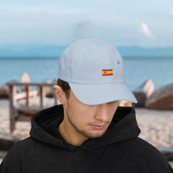 Stylish Classic Cap for Men & Women, Spain, 100% Cotton, Breathable, Adjustable Strap, All-Season Fit, Permacurv® Visor, Clean Look with Embroidered Design, Spain