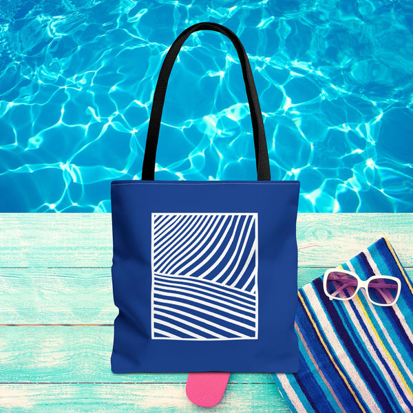 Premium & Durable Tote Bag, Stylish Tote bags, Reusable Shopping Bag, Beach bags, Eco-Friendly  Everyday bags, Carryall Bags,  Blue with White Winery Graphic